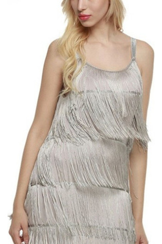 Chic Stitching Tassel Sleeveless A Line Dress