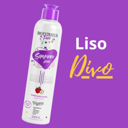 Kit 1 Shampoo 1 Finalizador Fun Liso 240ml