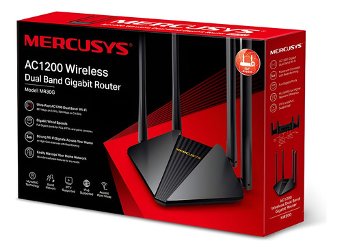 Roteador Gigabit Mercusys Mr30g P/ Planos Acima De 100 Mega