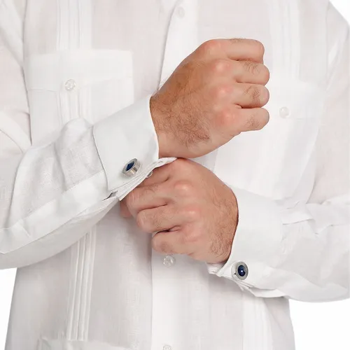 Abito Guayabera De Lino Doble Pu o Mancuernillas 100 Lino