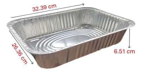 Charola Pavera Rectangular Aluminio Grande Desechable 100pcs