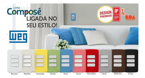Modulo Interruptor Simples Branco 10a 250v Compose Weg