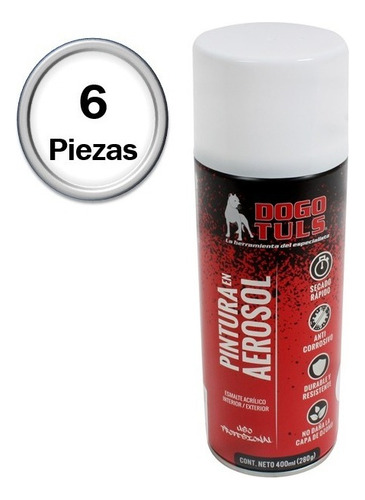 6 Pinturas Color Blanco Mate 400mp P