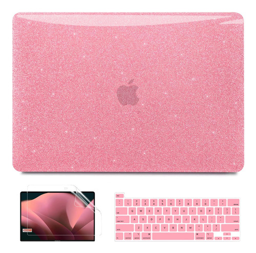 Funda Anban Para Macbook Pro 13 M2 + C/teclado Glitter Pink