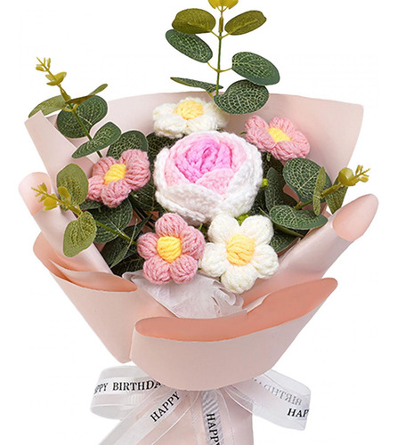 Bouquet De Flores Tejidas A Mano, Obsequio Especial Para