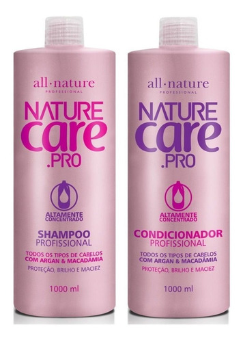 Kit Shampoo + Condicionador All Nature Care Pró 2x1000ml