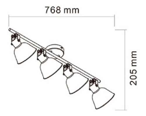 Imagen 4 de 9 de Aplique Pared/techo 4 Luces Lenora + 4 Focos Led E14 Candil
