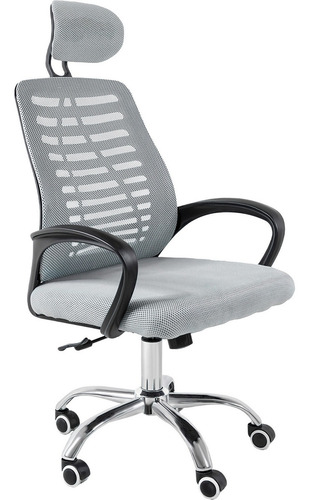Silla Oficina Alta Ejecutiva Escritorio Ajustable Mesh Color Gris Material del tapizado Tipo mesh