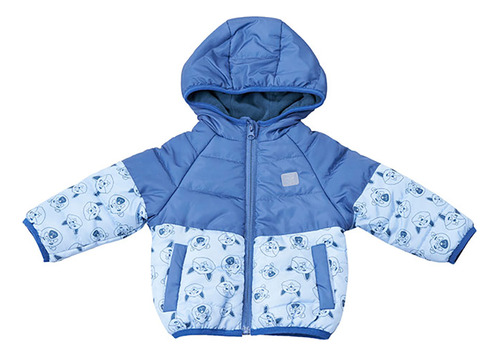 Parka Bebe Color Block Azul Corona