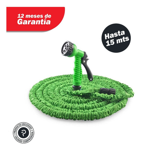 Imagen 2 de 10 de Manguera De Riego X 15 Metros Acople Rapido + Pistola