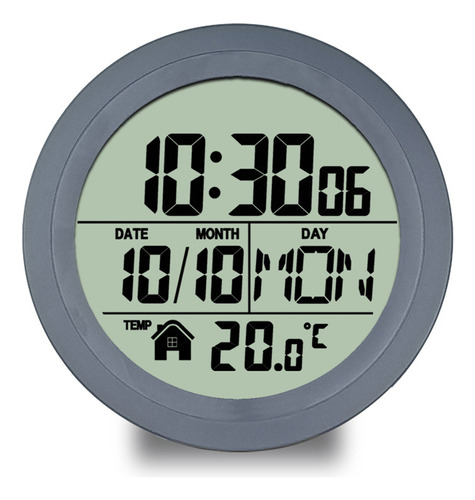 Reloj Pared Lcd Baño Cocina Temp. Detector