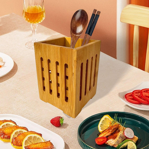 Chopstick Rack Large Capacity Utensil Organizer Bamboo