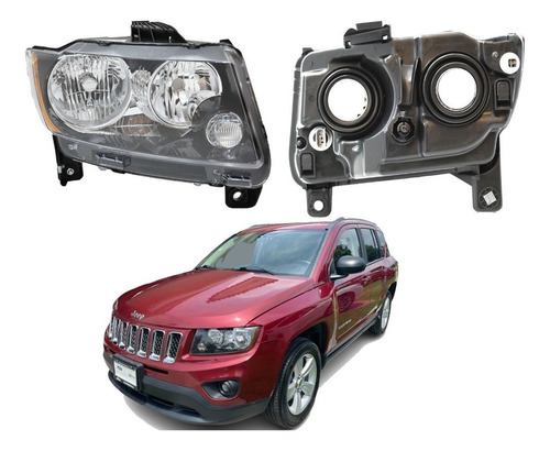 Faro Jeep Compass  2011 2012 2013 2015 17 Derecho Negro