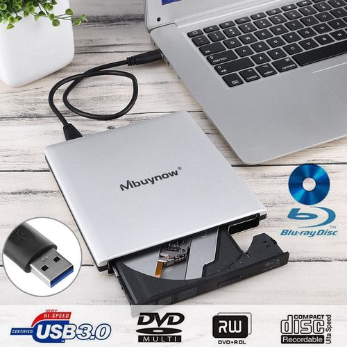 Imagen 1 de 5 de Slim Blu Ray Quemador Externo Usb 3.0 Escritor Bd Reproducto