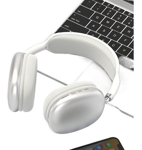 Auriculares Inalámbricos Con Bluetooth Y Casco De Micrófono Color Blanco