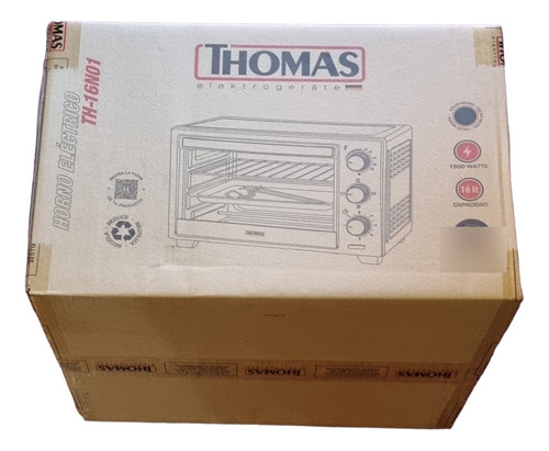 Horno Eléctrico Thomas Th-16n01 Negro 16 Litros 1500w