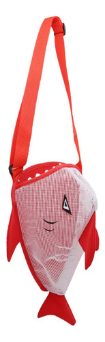 Summer Children Mesh Beach Shell Bag 25x18x15cm Bolsa Rojo