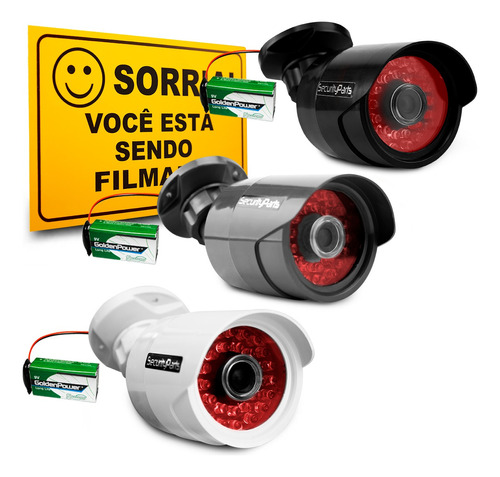 Câmera Falsa C/ Led À Pilha Sem Fio Bullet Biv Securityparts