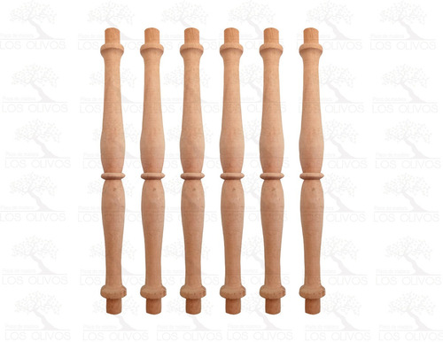 Barrote De Madera Torno Balaustre 20 Cm / Paquete 6 Piezas