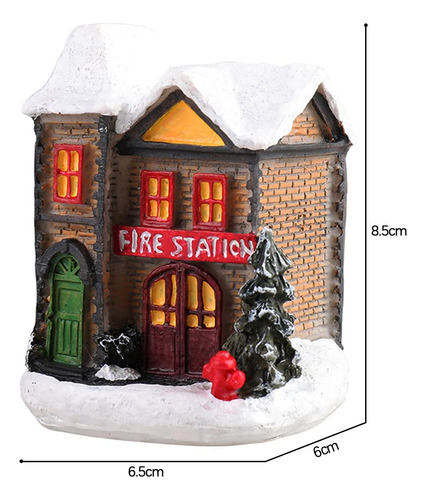 Escena De Navidad De Resina Casa Led Light Village Set