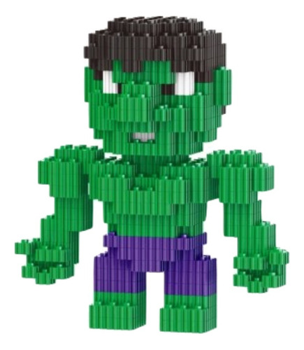 Mini Bloques Didacticos Hulk Figura 3d Armable