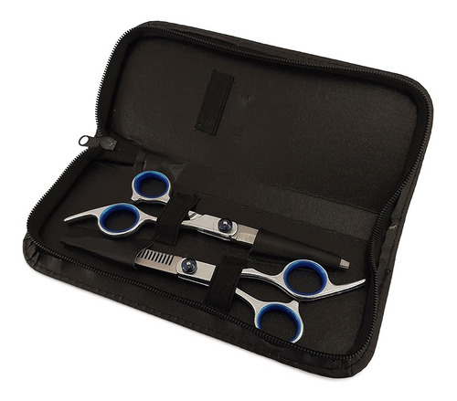 Imagen 10 de 10 de Kit Tijeras De Peluquería Profesional Corte + Pulir