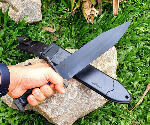 Imagem 7 de 10 de Faca Imbel Amz Black (bainha E Cabo Preto) E Kit Manutenção