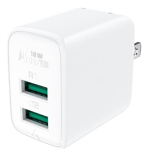 Cargador Qc 18w 2 Puertos Usb-a A Usb-a Acefast Color Blanco