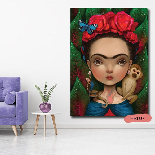 Imagen 5 de 10 de Cuadros Frida Kalho 50x70 Varios Tamaños Diseños Tela