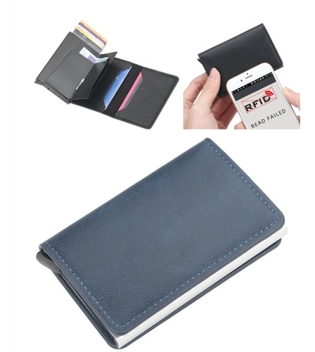 Anti Rfid Cartera Para Unisex Tarjetero Metalico Billetera 