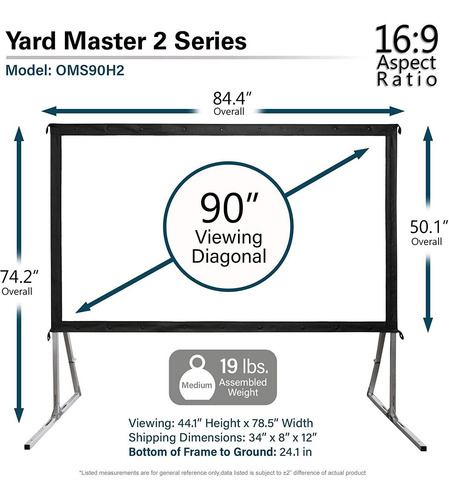 Imagen 5 de 7 de Pantalla Para Proyector Al Aire Libre Con Soporte 16:9 8k...