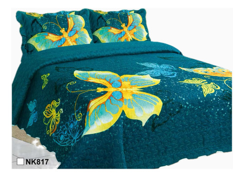 Cobertor Quilt Mandala Blues R Verano Cubrecamas 2 Plazas 