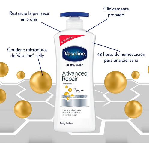 Crema Corporal Vaseline Advanced Repair 600ml Importado