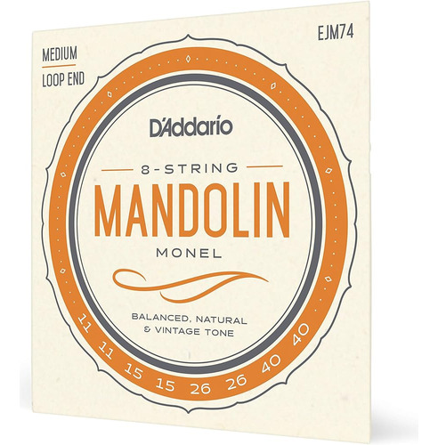 D'addario Mandolin Monel Set, Medium, 11-40 (ejm74)