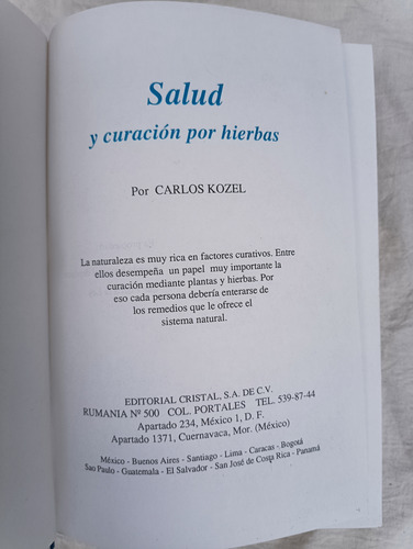 Salud Y Curación Por Hiervas - Carlos Kozel (Usado)