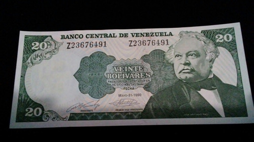 10 Billetes De 20 Bolivares 1990 Serial Z . Unc Consecutivos