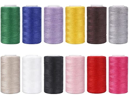 Juego De 12 Colores Ryalan De Hilos De Coser Multiusos De Po