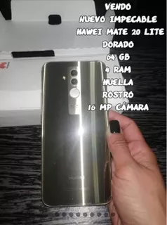 Huawei Mate 20 Lite Dorado Impecable Con Cargador 64 Gb