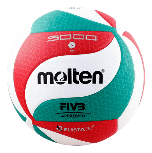 Balon Voleibol Molten V5m5000 Flistatec Original Blanco/Verde/Rojo