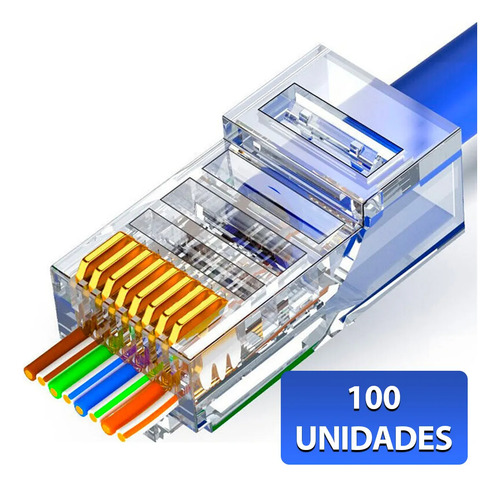 Conector Rede Ez-rj45 Vazado Pack 100 Unidades Nf