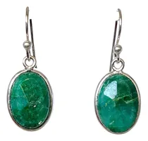 Comprar Aros Ovalados Plata 925 Esmeralda