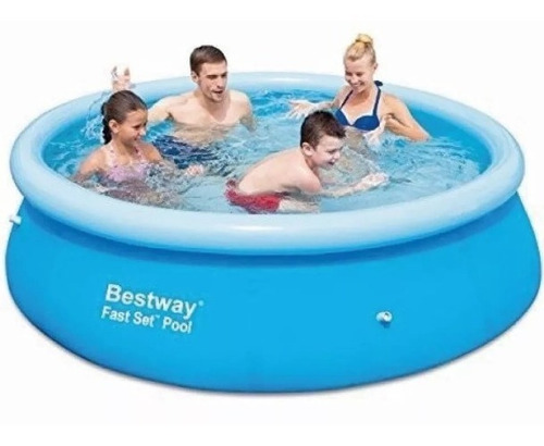 Pileta Redonda Bestway 244 X 66 Cm Aro Inflable De Lona