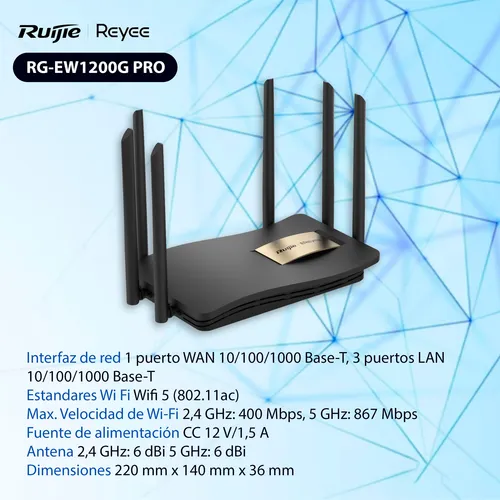 Ruter Router Modem Wifi Receptor Antena Dual Mesh 5g Ac1300