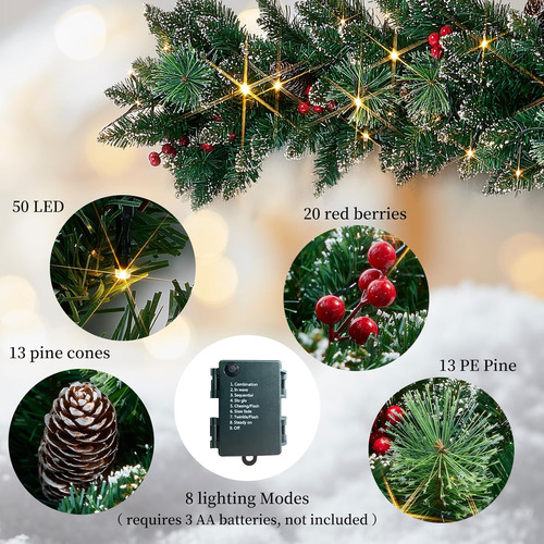 Guirnalda De Navidad Luces, 8 Modos De Iluminación, 9 ...