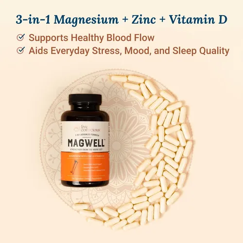 Supplement Live Conscious Magwell Magnesium Zinc & Vitamin D