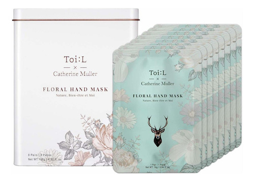 Toi:l X Catherine Muller Floral Hand Mask Glove (1tin/8pairs