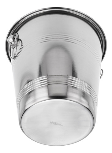 Kit Três Baldes Profissional Aço Inox Weck 4,6l 1,2l 900ml Cor Prateado Lisa