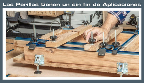 Set Manijas Y Pernos Fijación 128pz T Track Mesas De Trabajo