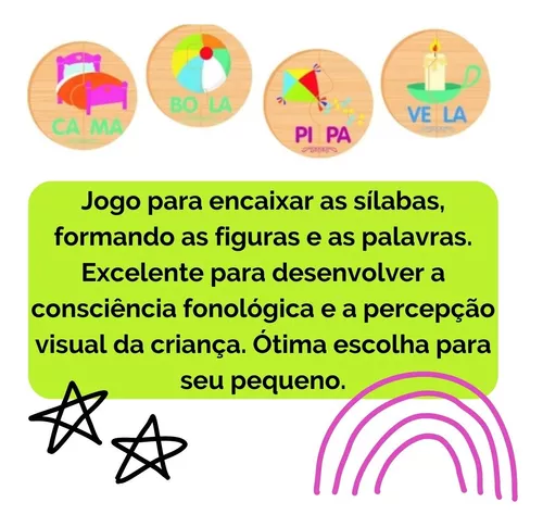 Jogo Didático - Sílabas - C/ 40 Peças Em Madeira - Nig - Outros Jogos -  Magazine Luiza