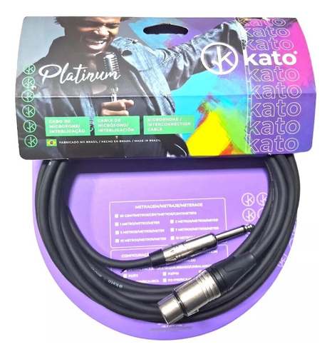 Cabo Microfone Xlr Femea P10 7 Metros Tipo Neutrik Premium
